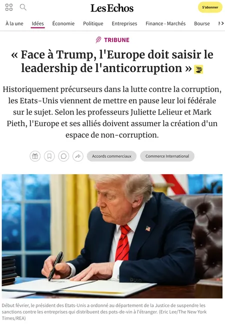 Faced with Trump, Europe must take the lead in anti-corruption